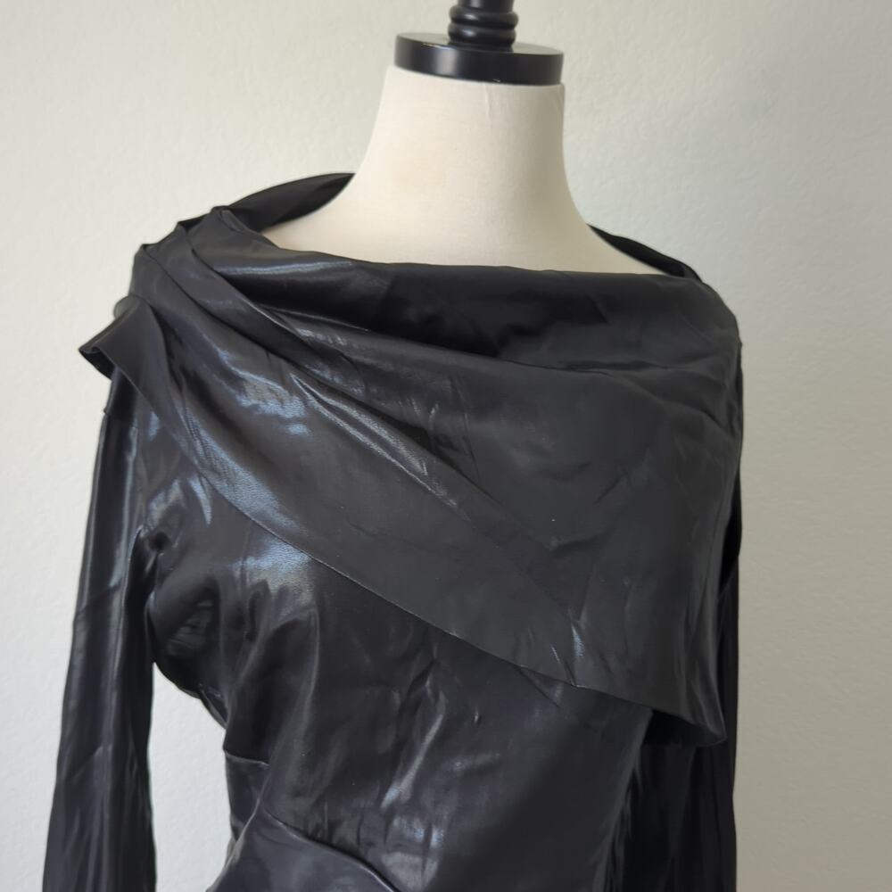 BCBGMAXAZRIA Wylie Dress Womens 38 6 Runway Designer Luxury Black‎ Shimmer $368 - Picture 10 of 16